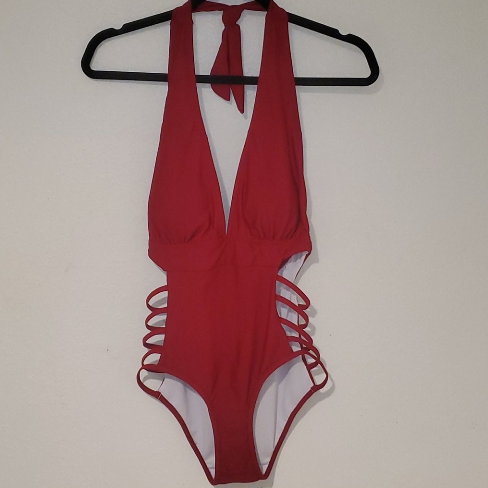 Temp Me Dark Red Bathing Suit. ** NWT **"